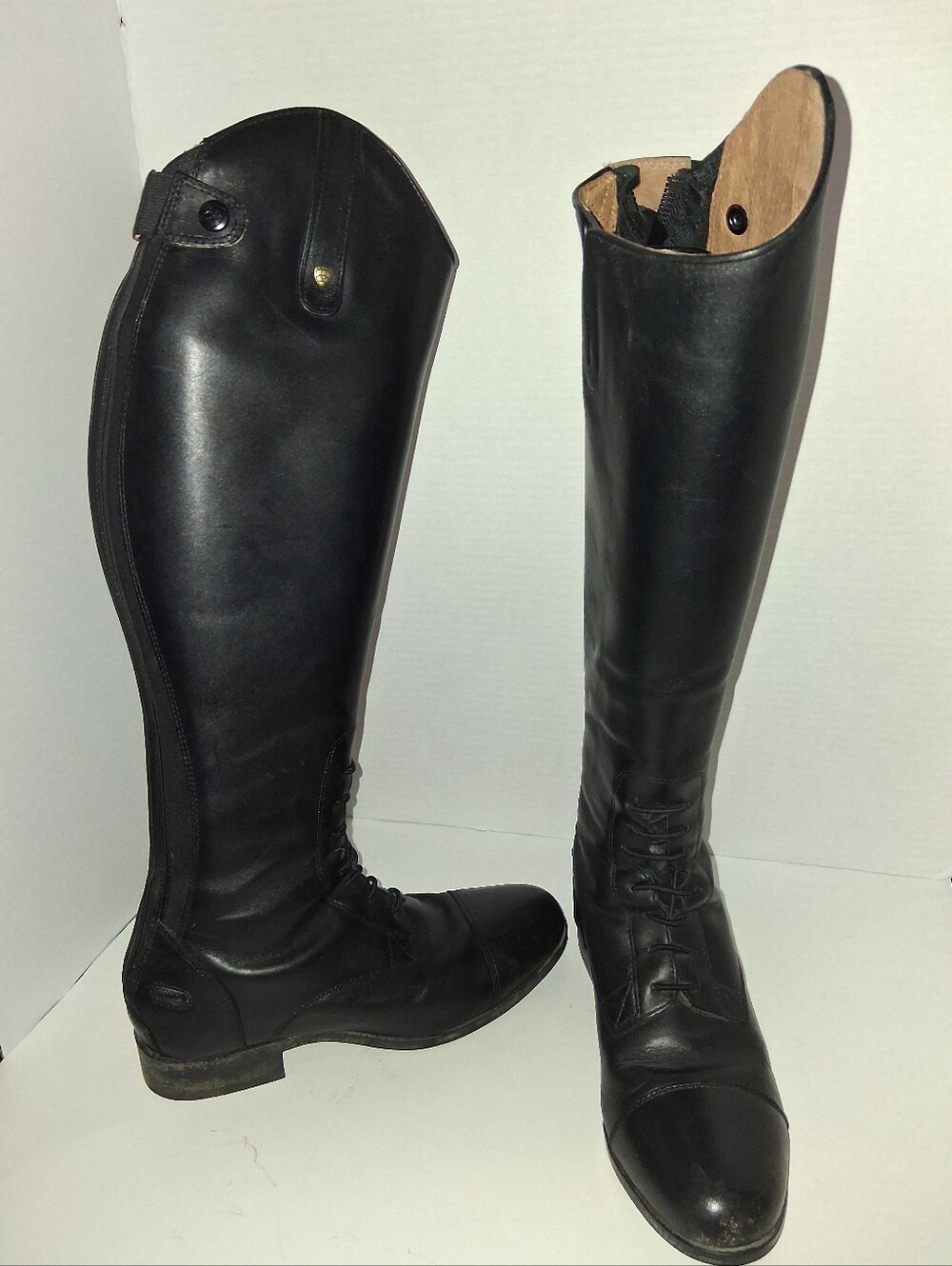 Womens ARIAT Tall Black Leather Riding Boots Equine 8B